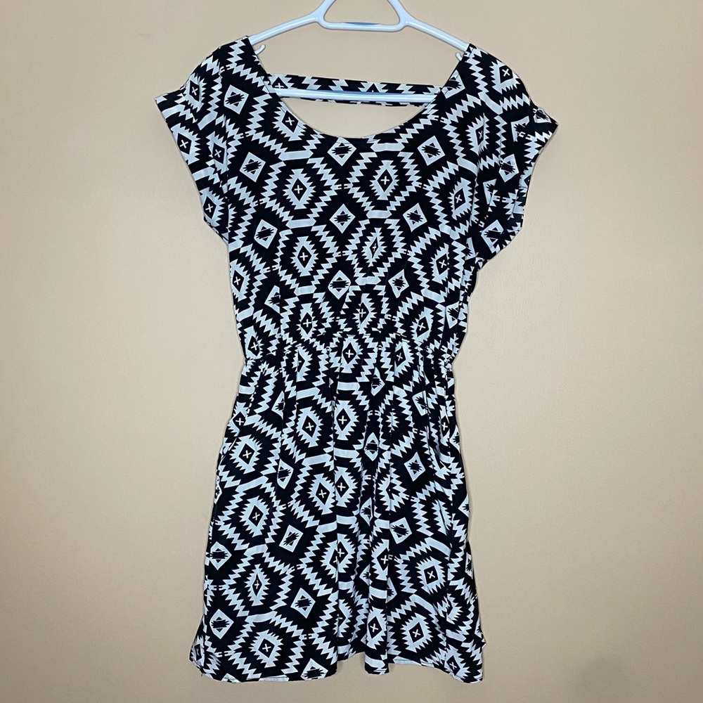 Black and white print dress